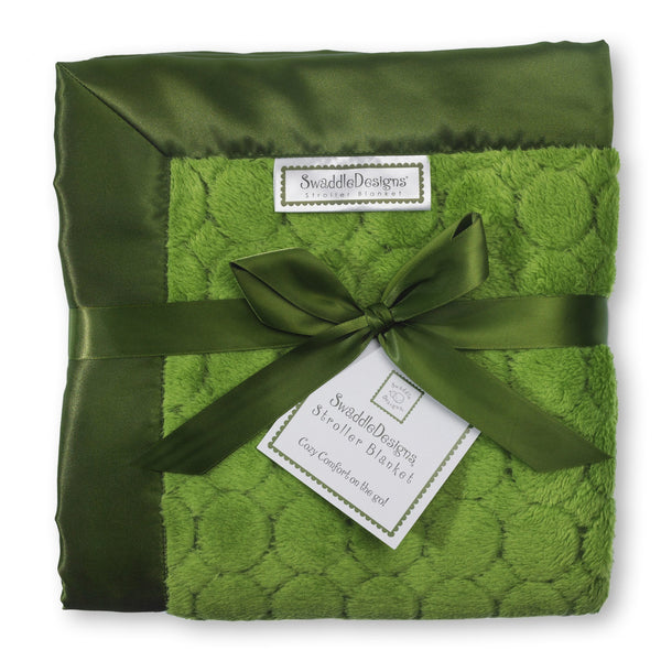 Stroller Blanket - Puff Circles, Pure Green, Large, 30x40 inches