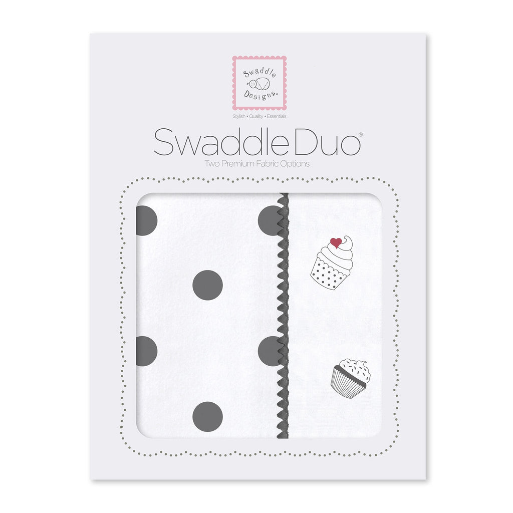 SwaddleDuo - Dots and Cupcakes