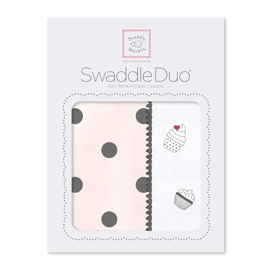 SwaddleDuo - Dots and Cupcakes