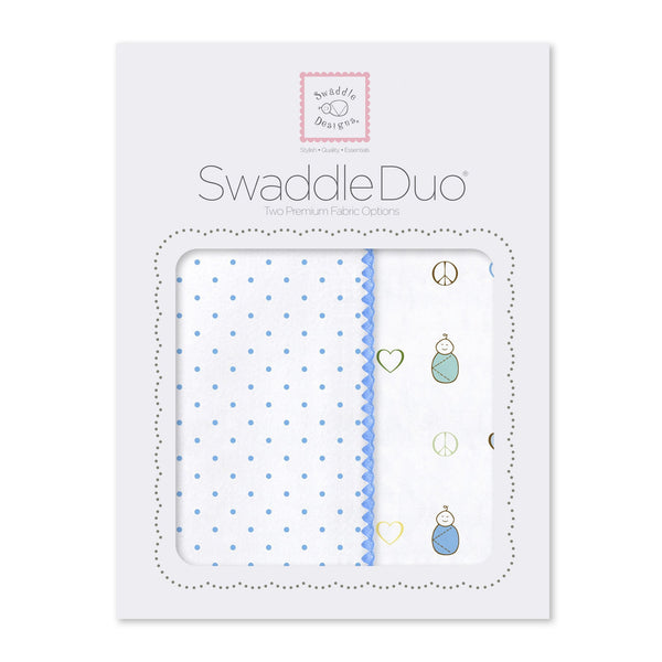 SwaddleDuo - Classic Peace. Love. Swaddle