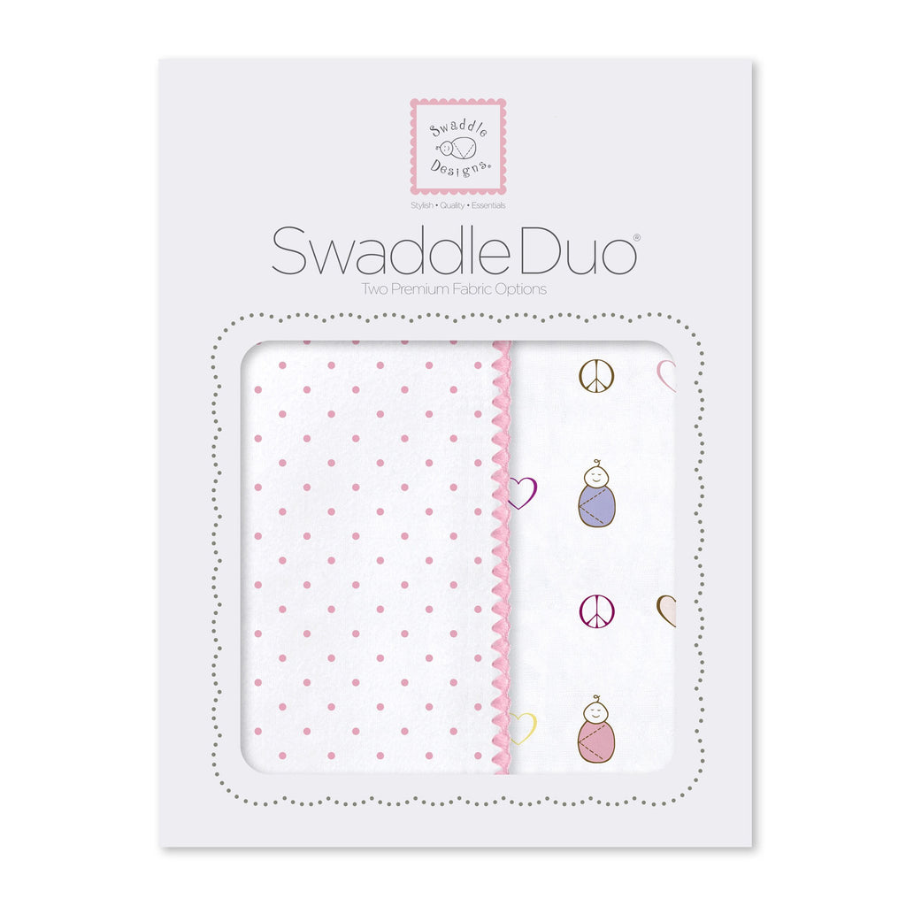 SwaddleDuo - Classic Peace. Love. Swaddle