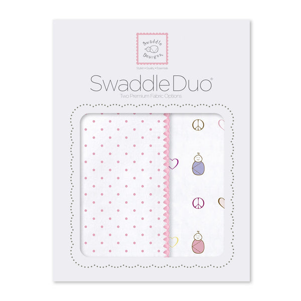 SwaddleDuo - Classic Peace. Love. Swaddle