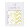 SwaddleDuo - Geo Floral Chevron (Set of 2), Yellow