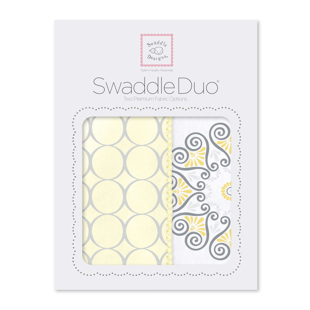SwaddleDuo - Mod Medallions (Set of 2), Yellow