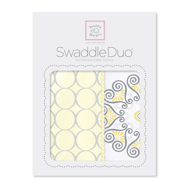 SwaddleDuo - Mod Medallions (Set of 2), Yellow