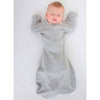 Transitional Swaddle Sack - Arms Up Sleeves & Mitten Cuffs, Solid, Heather Gray with Polka Dot Trim
