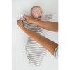 Transitional Swaddle Sack  - Arms Up Sleeves & Mitten Cuffs, Stripes, Heather Gray