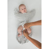Transitional Swaddle Sack  - Arms Up Sleeves & Mitten Cuffs, Stripes, Heather Gray