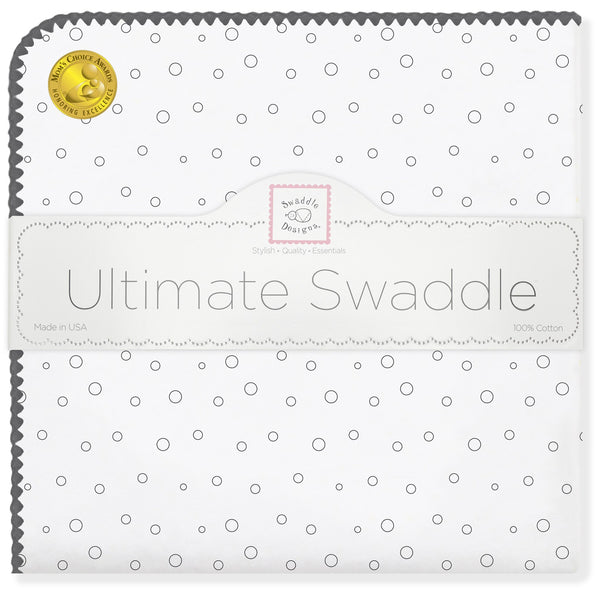 Ultimate Swaddle Blanket - Soft Black Bubble Dots, Soft Black