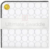 Ultimate Swaddle Blanket - Mod Circles on White, Sterling w/ Black