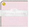 Ultimate Swaddle Blanket - Brown Polka Dots, Pastel Pink