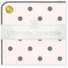 Ultimate Swaddle Blanket - Soft Black Big Dots, Pink