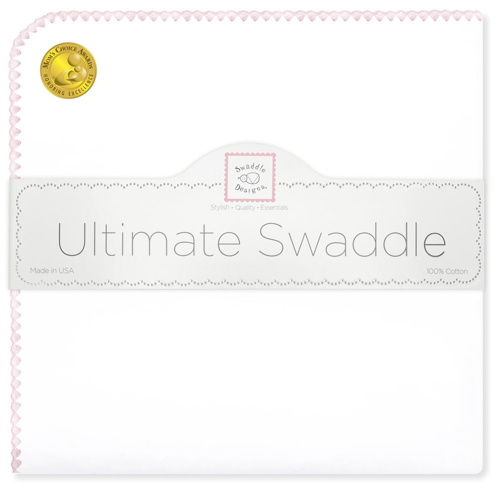 Ultimate Swaddle - White with Pastel Trim