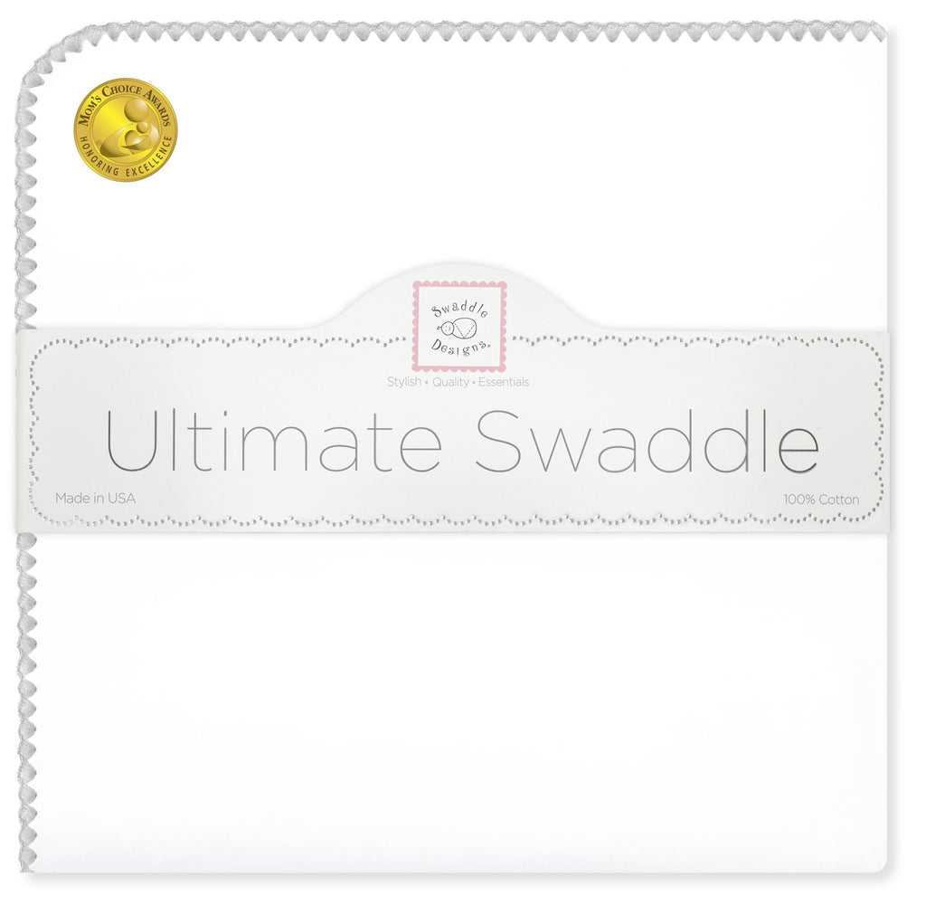 Ultimate Swaddle - White with Pastel Trim