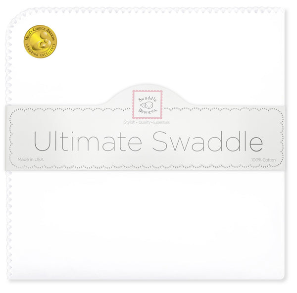 Ultimate Swaddle - White with Pastel Trim