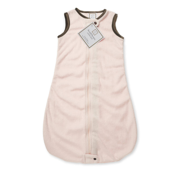 Baby Velvet zzZipMe Sack - Mocha Trim, Pastel Blue