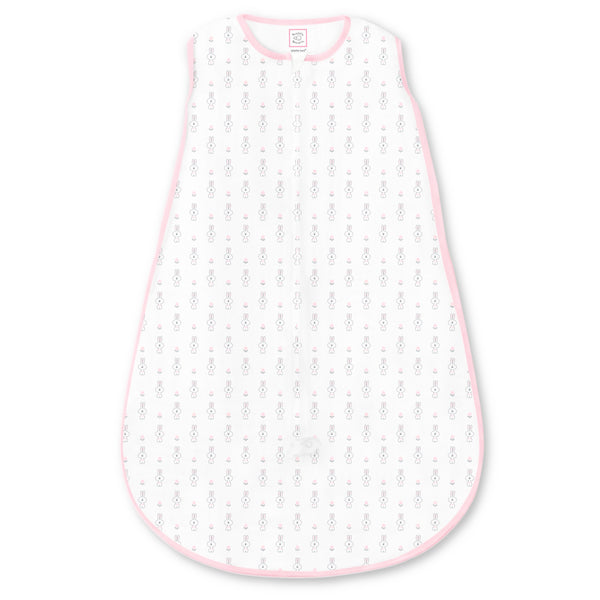 Cotton Knit zzZipMe Sack - Tiny Bunnie, Pastel Pink