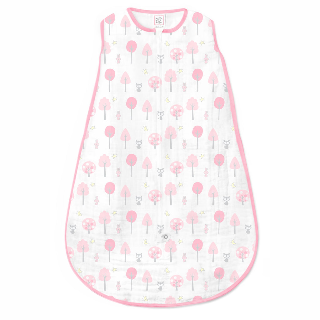 Muslin zzZipMe Sack - Pink Thicket