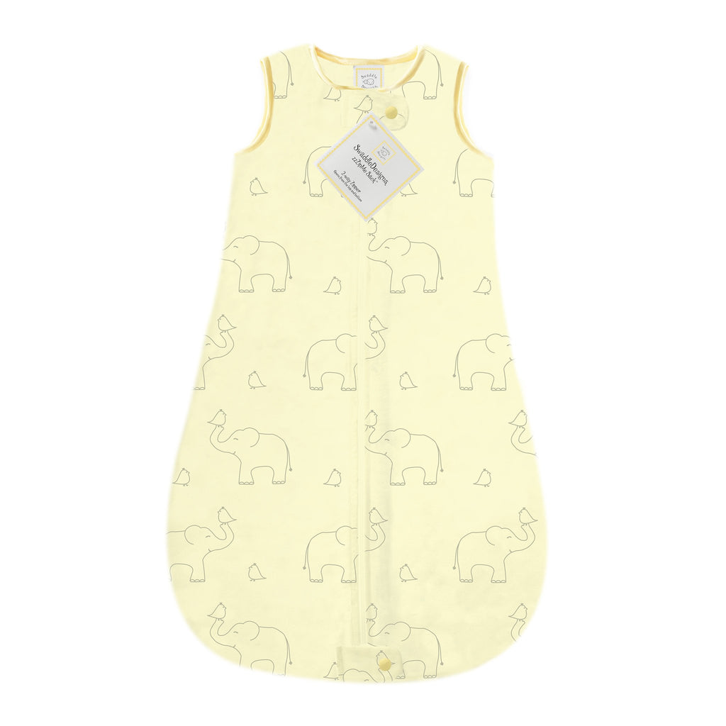 Cotton zzZipMe Sack - Sterling Deco Elephants, Sunwashed Yellow
