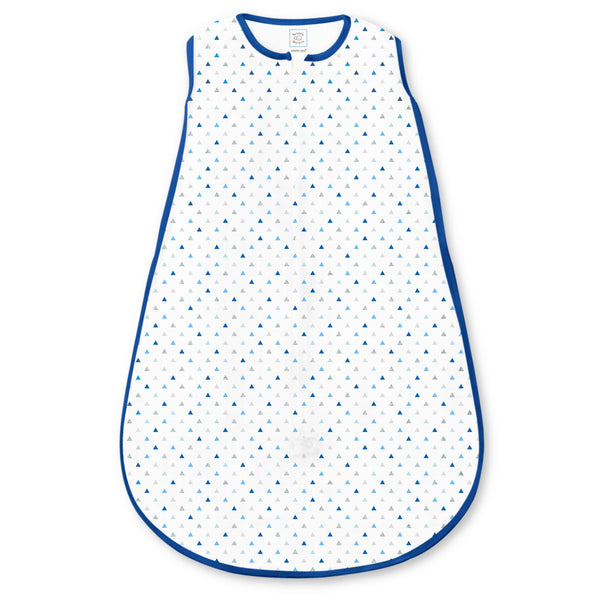 Cotton Knit zzZipMe Sack - Tiny Triangles Shimmer, Blue