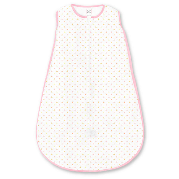 Cotton Knit zzZipMe Sack - Tiny Triangles Shimmer, Pink