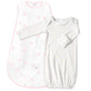 Muslin zzZipMe Sack Set - Butterflies + Tiny Triangles Shimmer, Pastel Pink