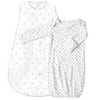 Muslin zzZipMe Sack Set - French Dots + Tiny Triangles Shimmer, Sterling