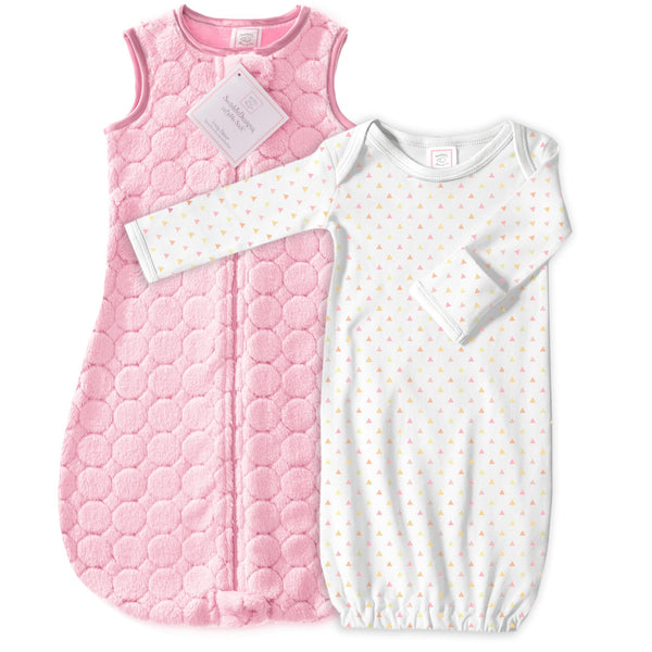 Cozy Puff zzZipMe Sack + Gown Set, Pink