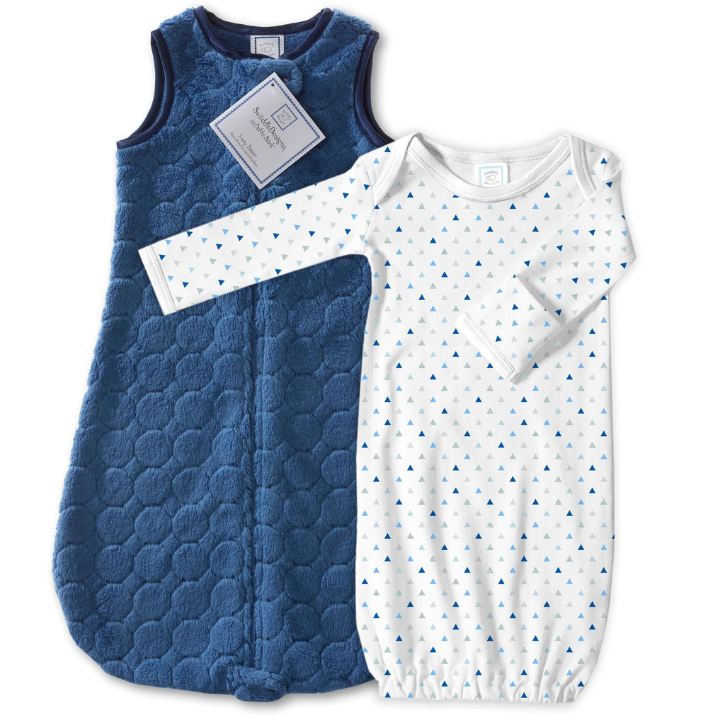 Cozy Puff zzZipMe Sack + Gown Set, True Blue