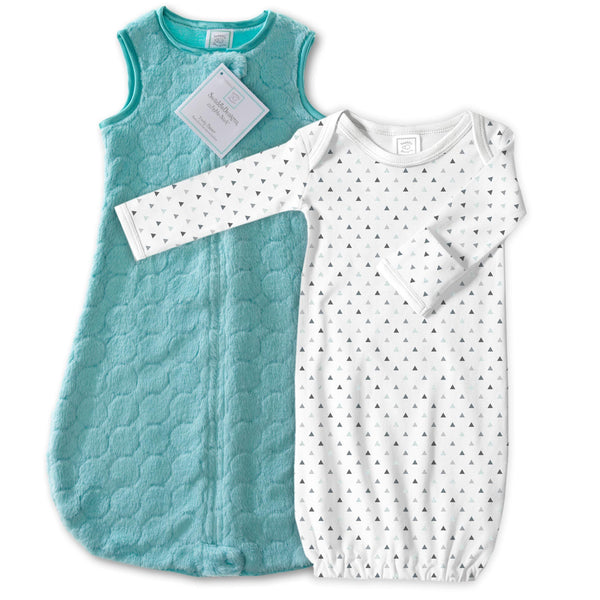Cozy Puff zzZipMe Sack + Gown Set, Turquoise