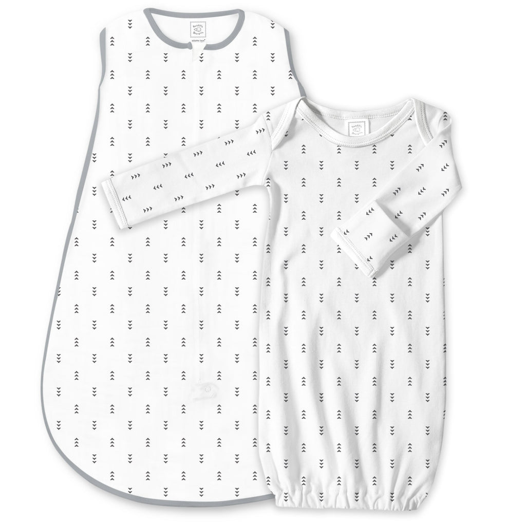 Cotton Knit zzZipMe Sack Set - Tiny Arrows, Black