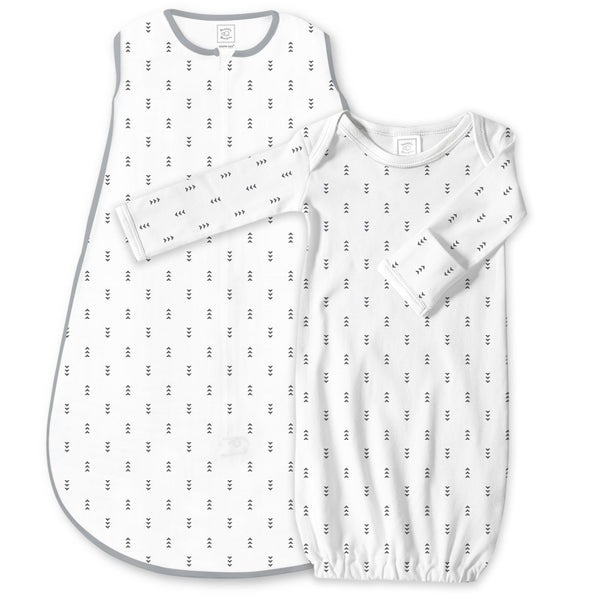 Cotton Knit zzZipMe Sack Set - Tiny Arrows, Black