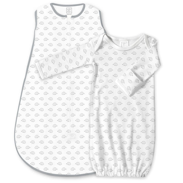 Cotton Knit zzZipMe Sack Set - Tiny Hedgehogs