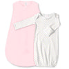 Cotton Knit zzZipMe Sack Set - Pastel Pink + Tiny Triangles Shimmer Gown
