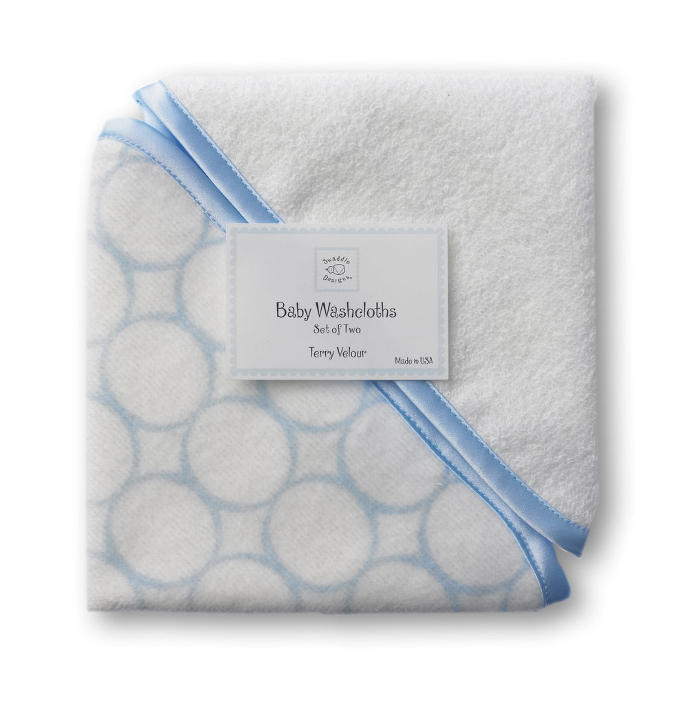 Organic Baby Washcloths - Mod Circles on Ivory