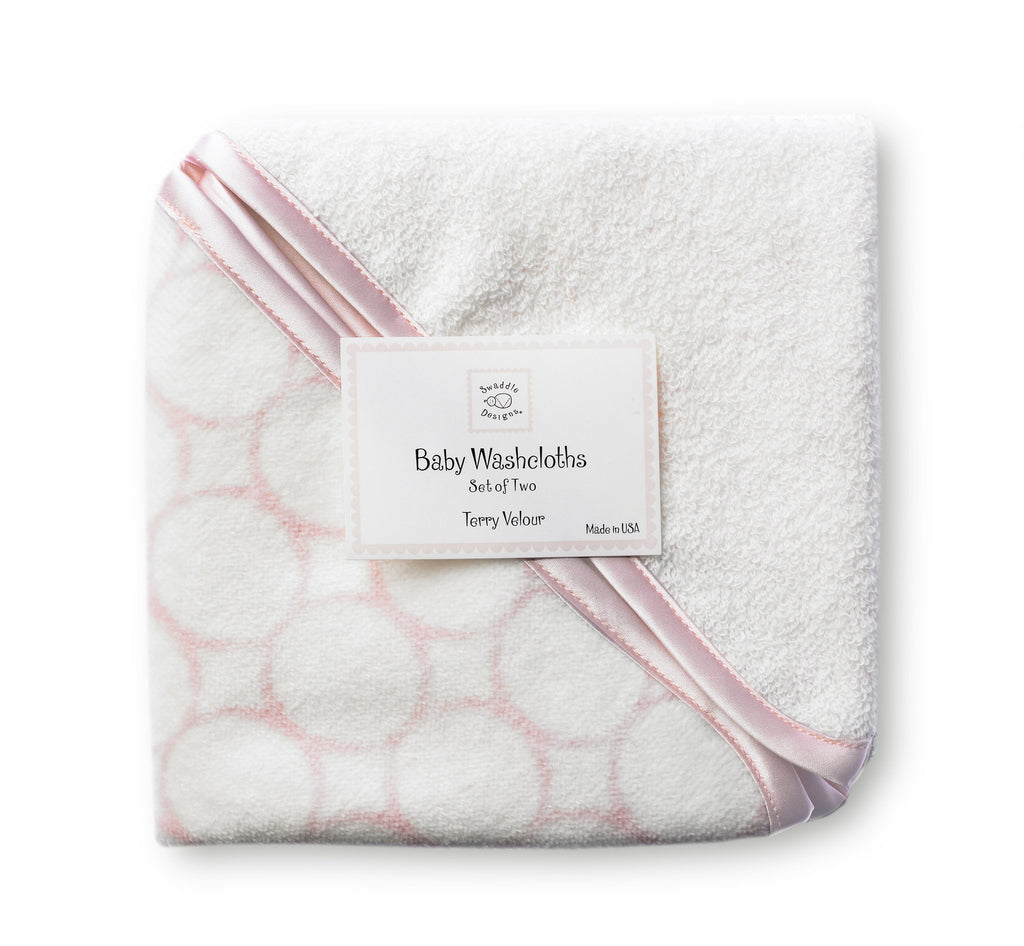 Organic Baby Washcloths - Mod Circles on Ivory