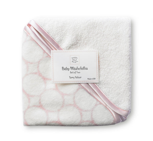 Organic Baby Washcloths - Mod Circles on Ivory