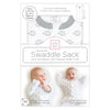 Transitional Swaddle Sack  - Arms Up Sleeves & Mitten Cuffs, Tiny Hedgehog, Soft Black