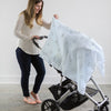 Marquisette Swaddle Blanket - Peace. Love. Swaddle, True Blue