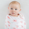 Silky Swaddle® Viscose from Bamboo - Watercolor Poppies, Pink Coral Blush (Painted by Lynette)