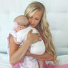 Muslin Swaddle Single - Chevron, Pastel Pink