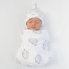 Muslin Swaddle Single - Dotted Scallops Shimmer, Sterling