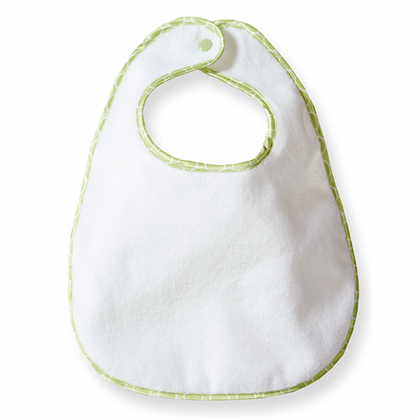 Baby Bib - White Terry Pastel Trim