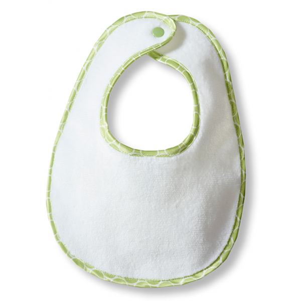 Bitty Bib - White Terry Pastel Trim