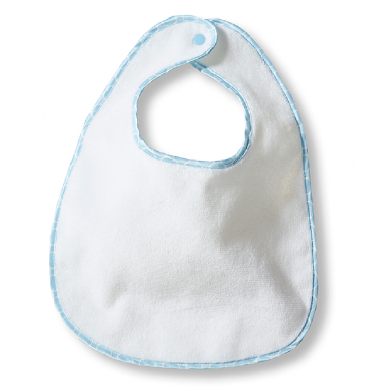 Baby Bib - White Terry Pastel Trim