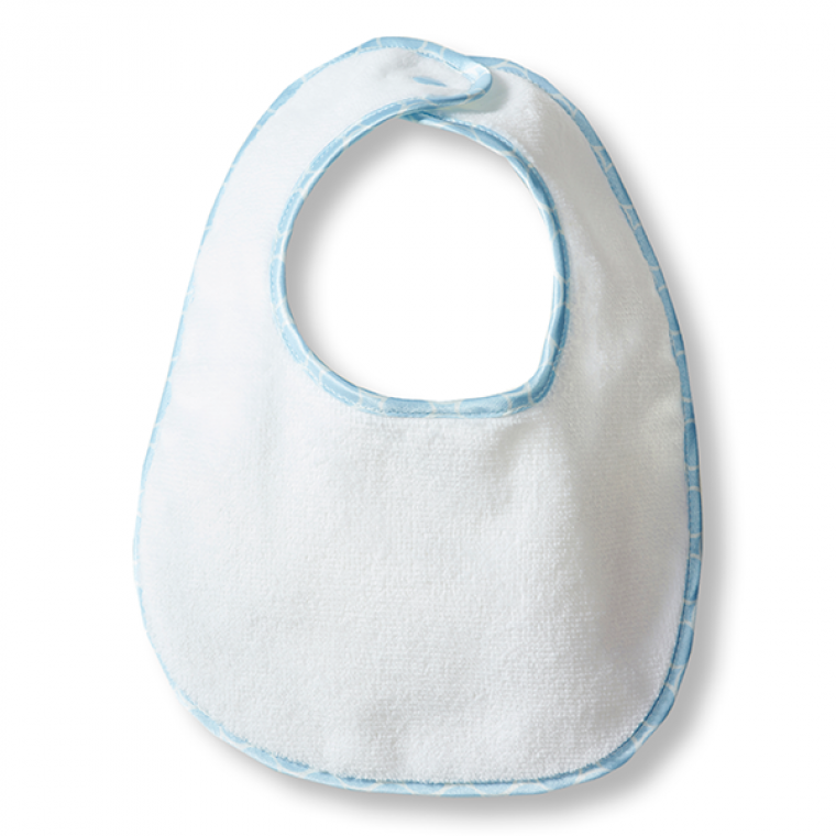 Bitty Bib - White Terry Pastel Trim