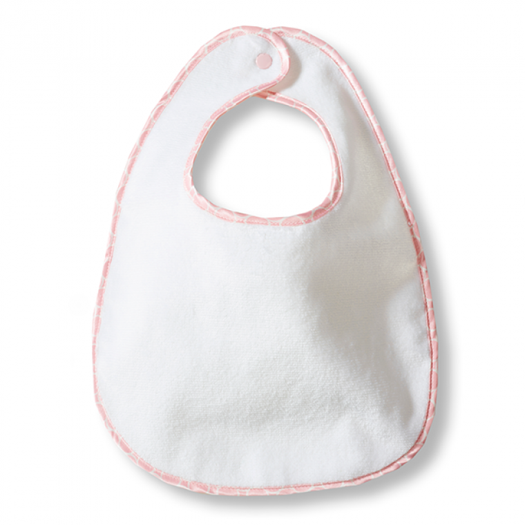 Baby Bib - White Terry Pastel Trim