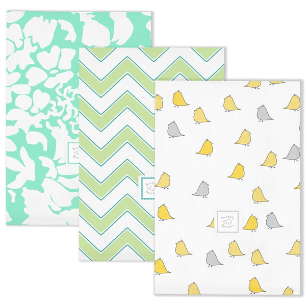 Baby Burpies  Little Chickies Fun - Set of 3 Burp Cloths