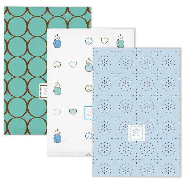 Baby Burpies  Sparkler Boy - Set of 3 Burp Cloths