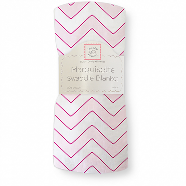 Marquisette Swaddle Blanket - Chevron, Pastel Pink